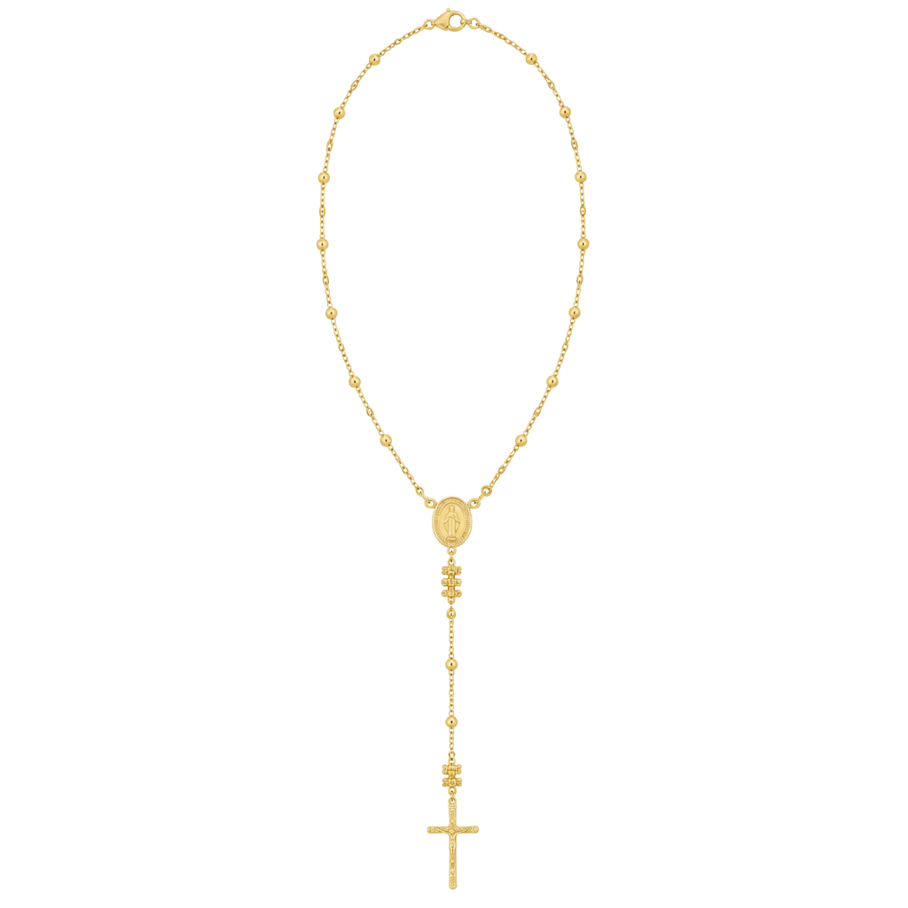 Stella Rose London Rosary Necklace Fine Gold Plated 1