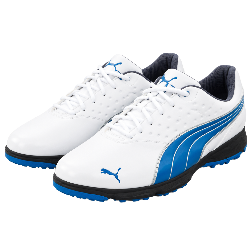 New Puma Amp Sport Golf Shoes White Blue Size 11 1