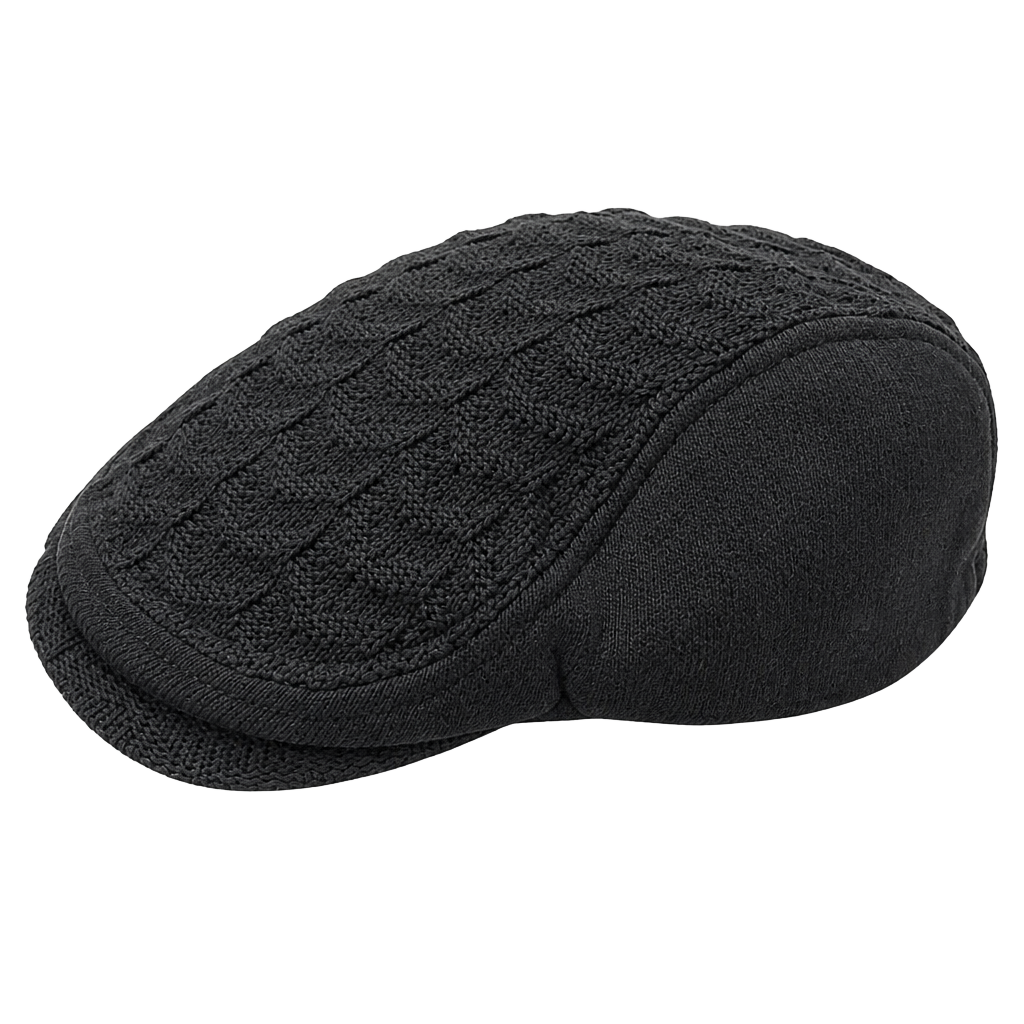 Aldo Newsboy Cap Size L Black Knit Flat Hat 1