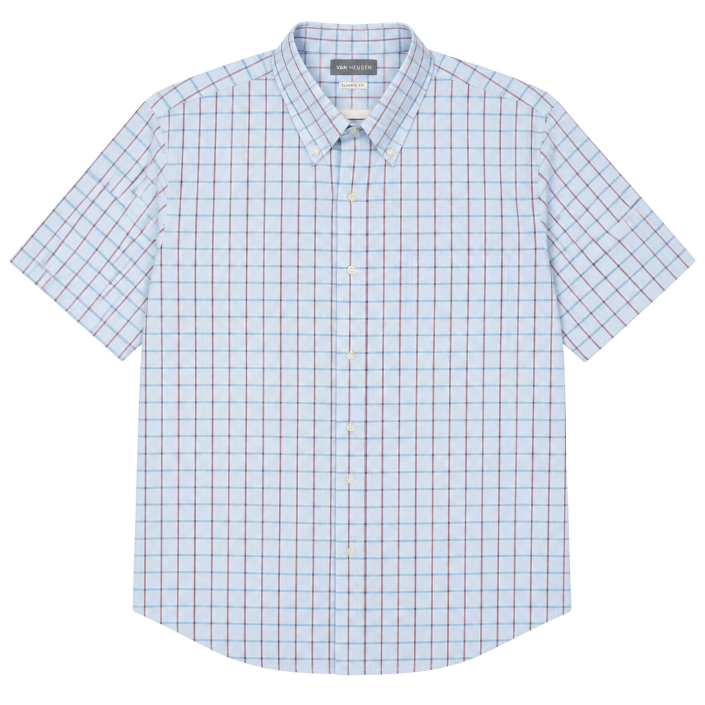 Van Heusen Classic Fit Short Sleeve Plaid Button Down Shirt Size XXL 1