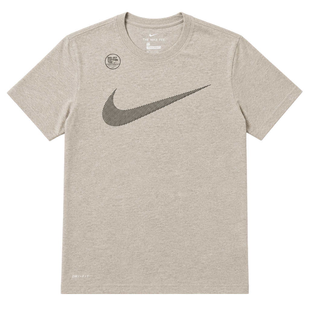Nike Grey Heather Dri-FIT Swoosh Training T-Shirt 1