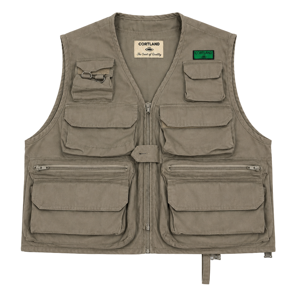 Cortland Fishing Vest Tan Multi-Pocket Utility 1
