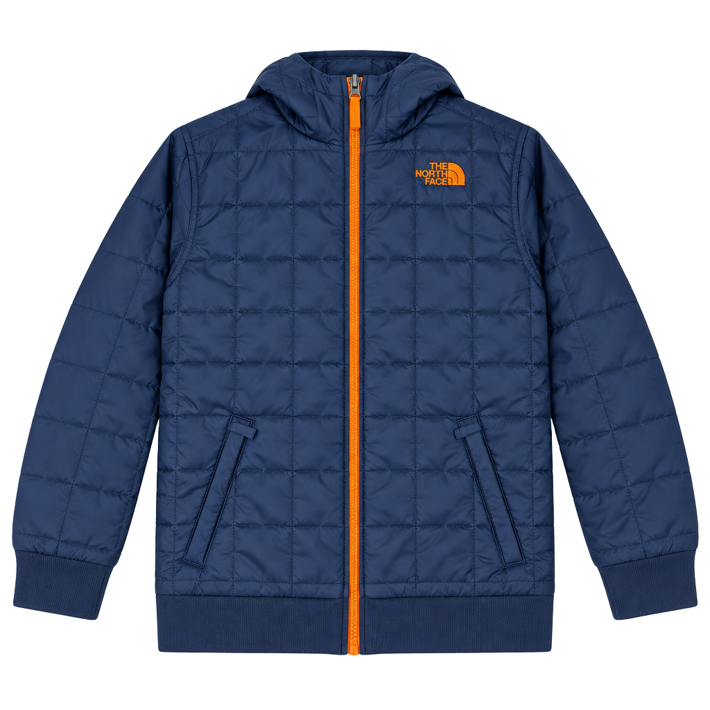 The North Face Quilted Jacket Blue Orange Full Zip Insulated 1