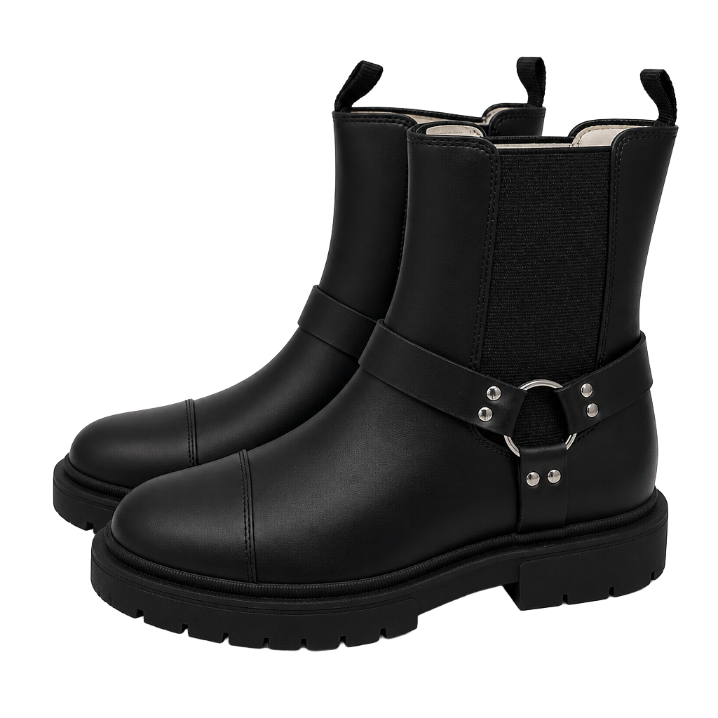 Art Class Kids Crosby Harness Moto Boots - Black 1