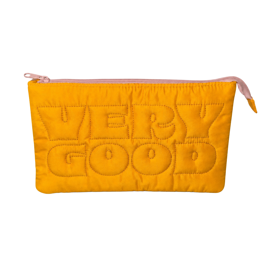 Tabitha Brown for Target Yellow Quilted "VERY GOOD" Travel Pouch 1