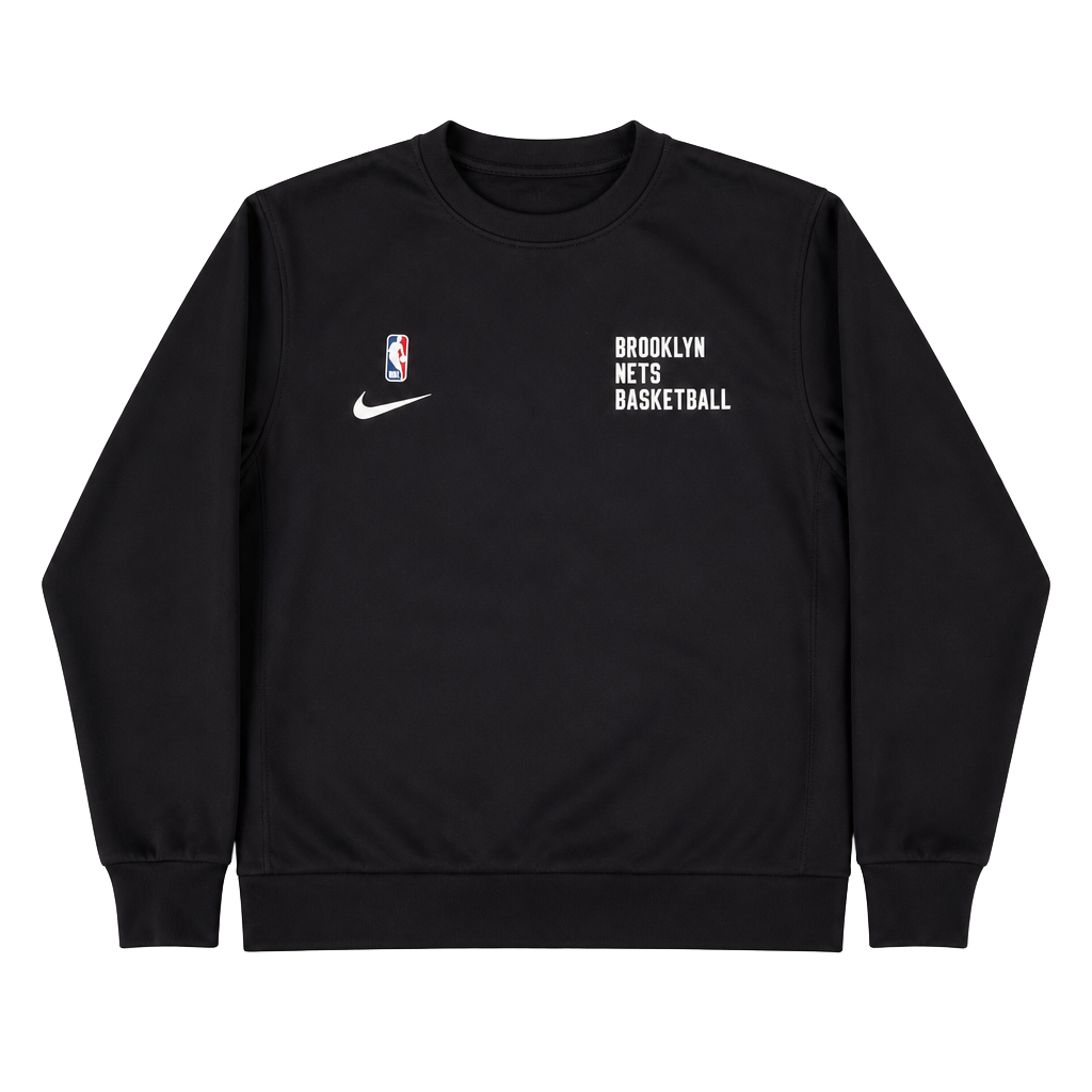 Nike Dri-FIT NBA Brooklyn Nets Basketball Player Issued Crewneck Sweatshirt 1