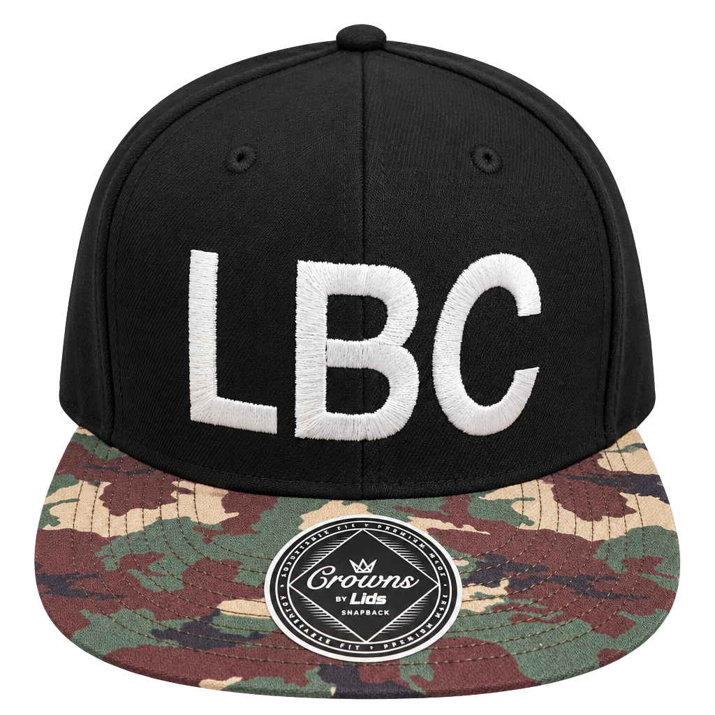 Crowns by Lids LBC Snapback Hat Black Camo 1