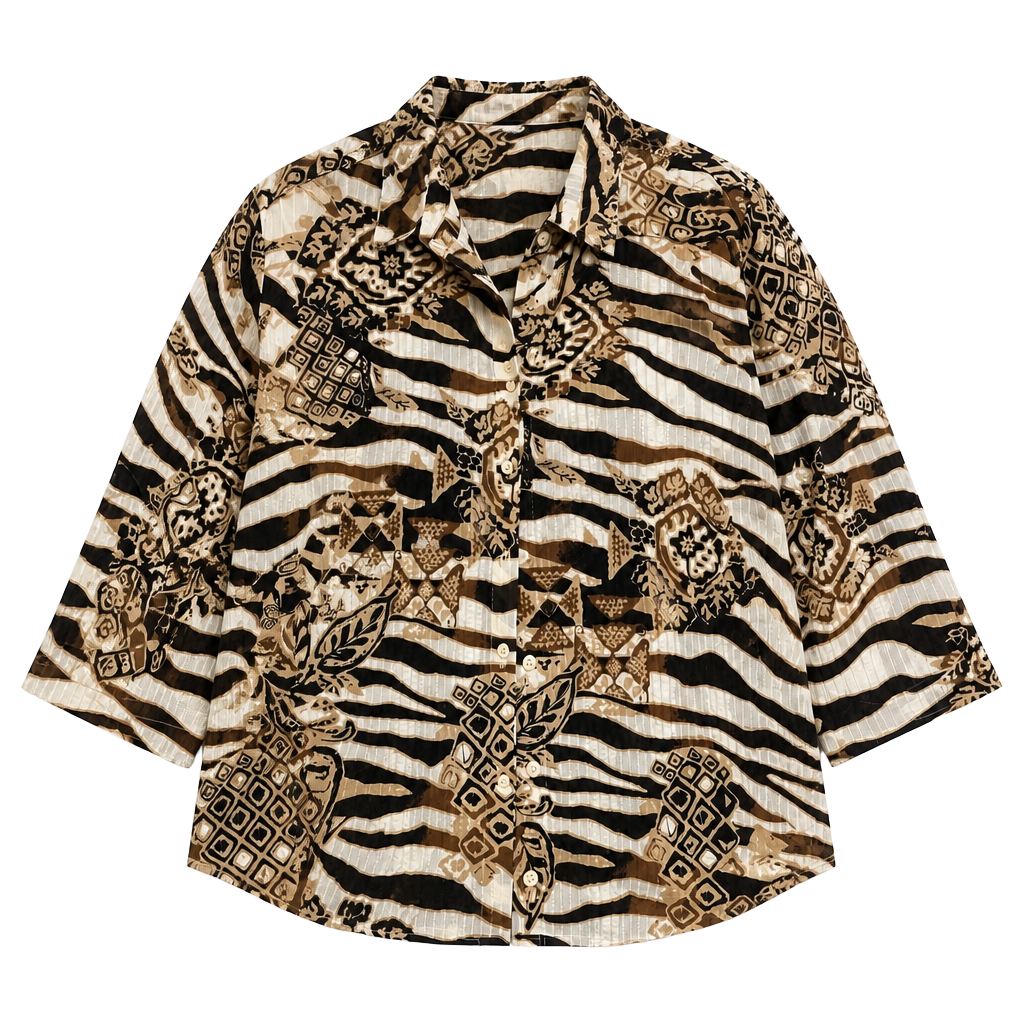 Alfred Dunner Woman Button Down Shirt Size 18W Animal Print Geometric
B181JC 1