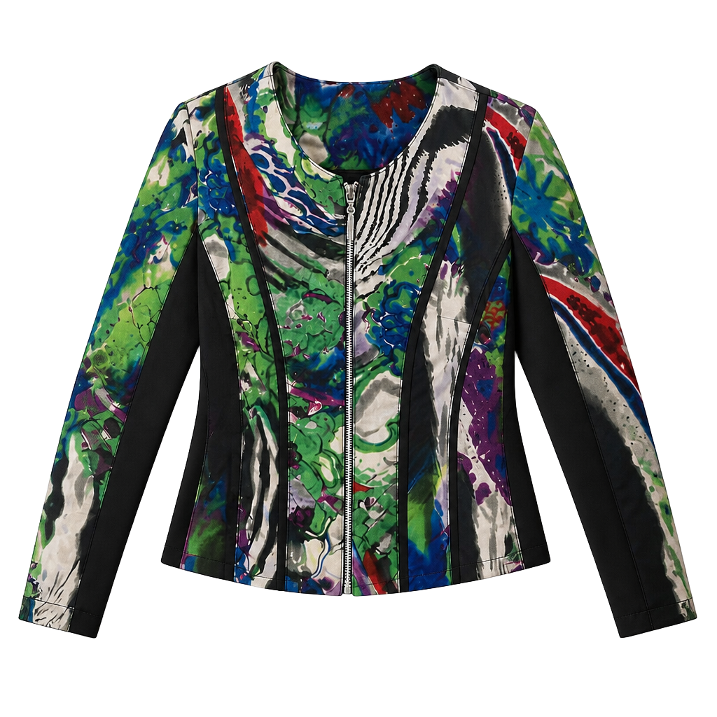 Alberto Makali Abstract Multi-Print Zip-Up Jacket Size 6
B92JC 1