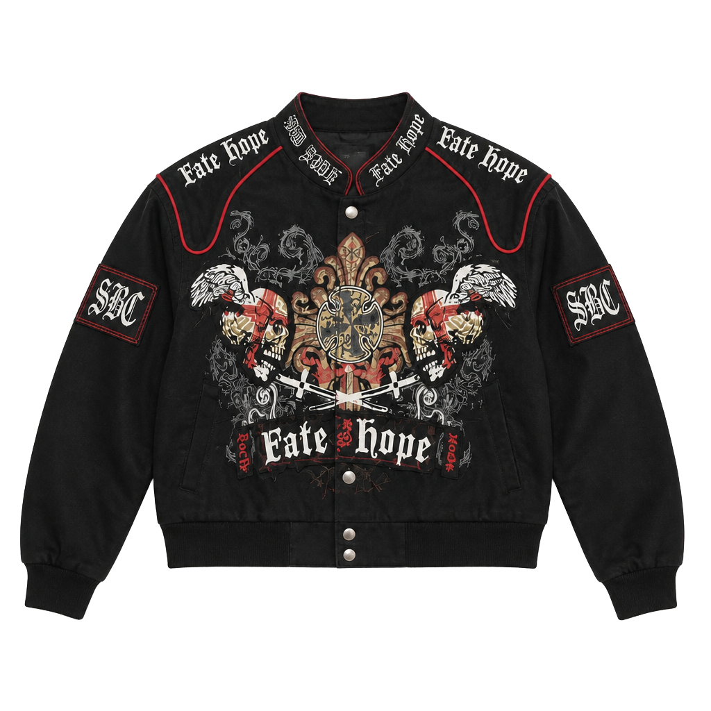Raw Blue Fate Honor Skull Embroidery Black Jacket Size S
41 1