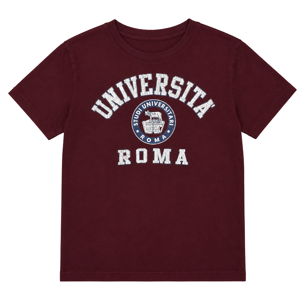 Universita Di Roma T-Shirt Size S Burgundy 1