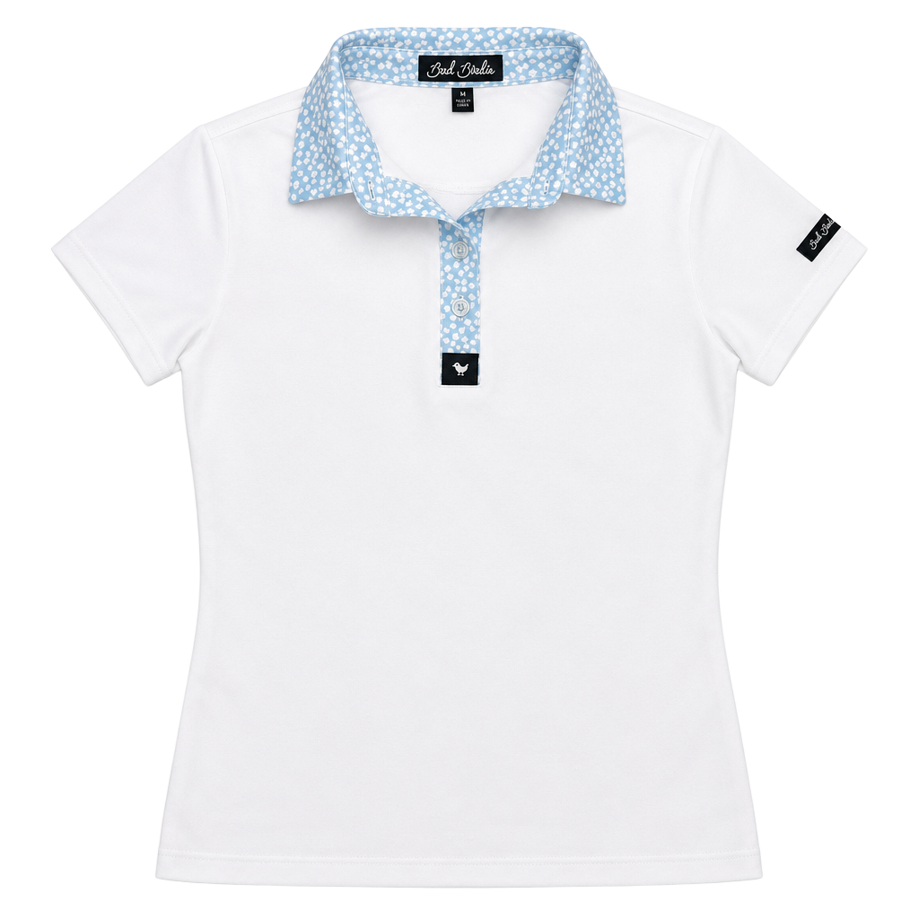 Bad Birdie Golf Polo Size XS White Blue Floral 1
