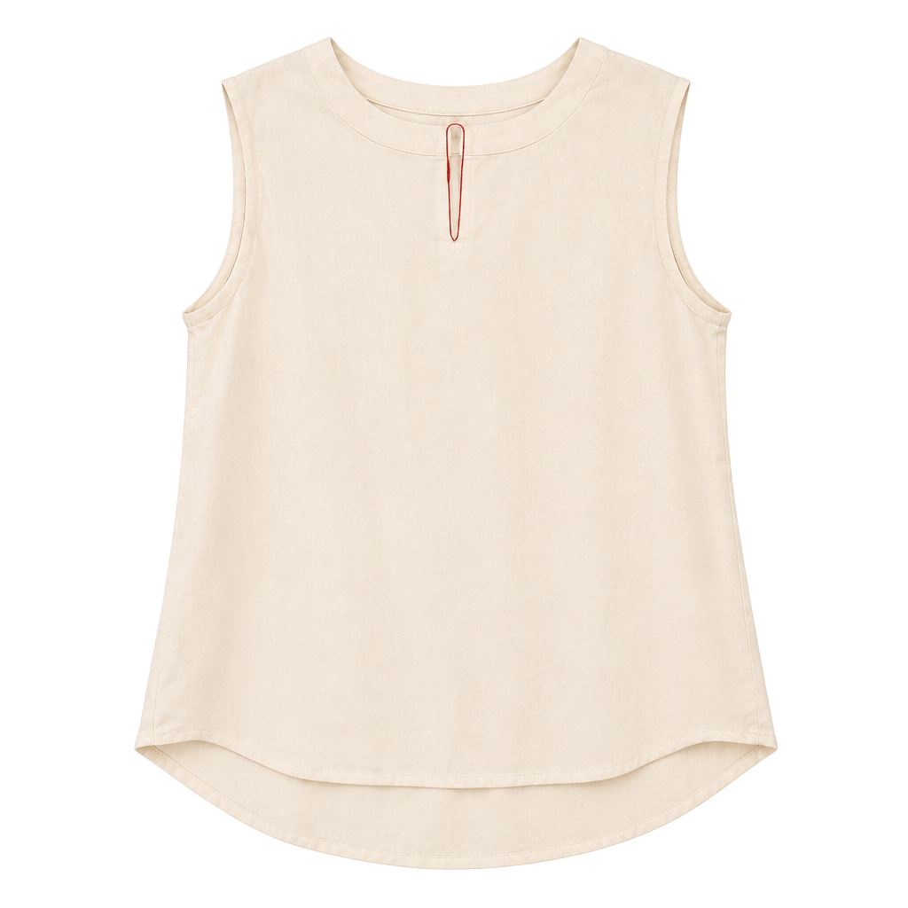 Anne Klein Sleeveless Blouse Size L Cream Silk-Blend Tank Top 1