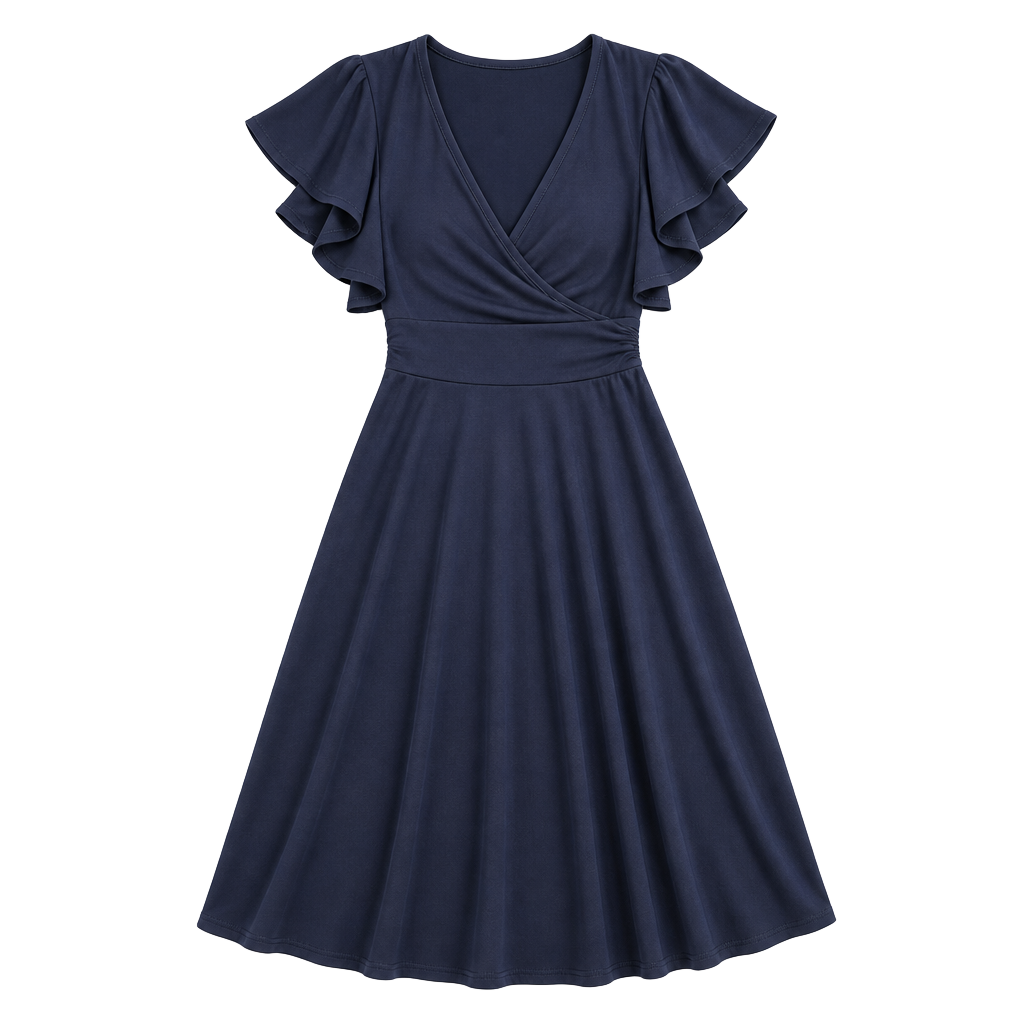 Dokotoo Women's V Neck Elegant Party Dress Short Sleeve Skater-SIZE XL 1