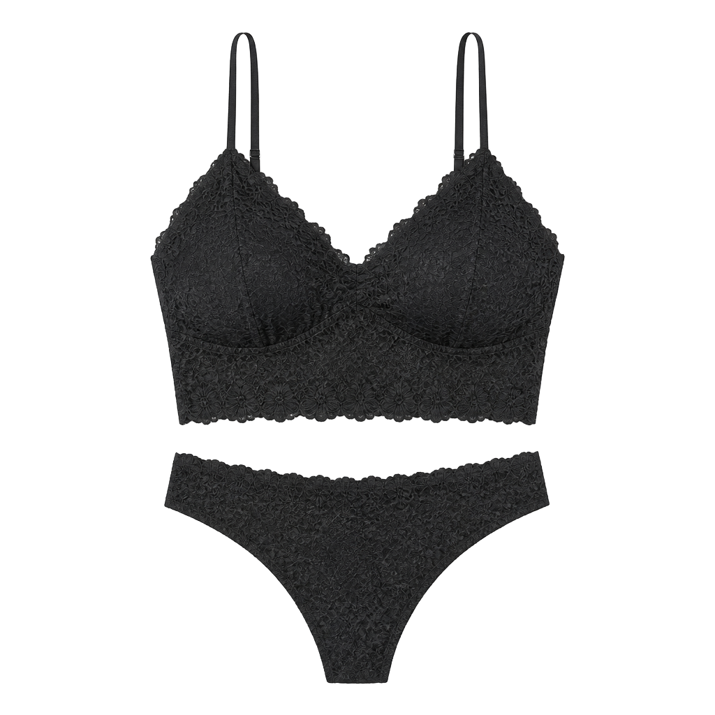 Luna & Sun Soft Simple Sexy Breathable Wirefree Lace Bralette-SIZE S 1