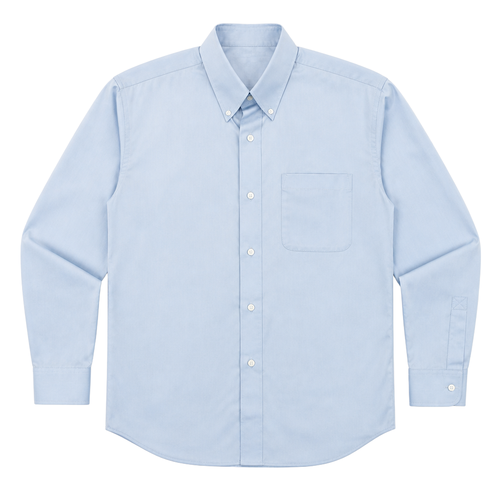 Duluth Trading Wrinklefighter Men’s Large Light Blue Button Down Shirt 100% Cotton 1