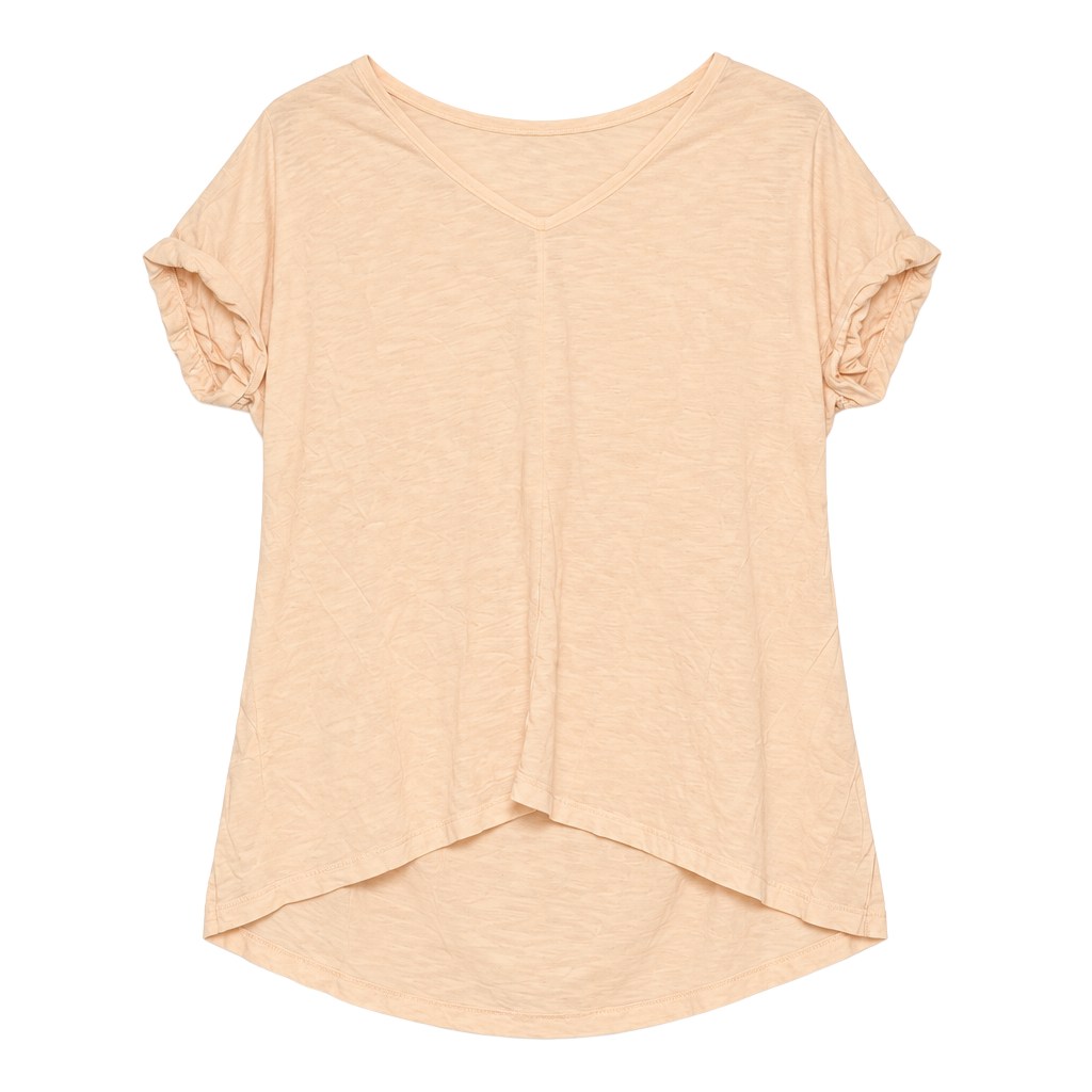 Eddie Bauer V-Neck T-Shirt Size XL Pink Slub Knit Rolled Sleeve 1