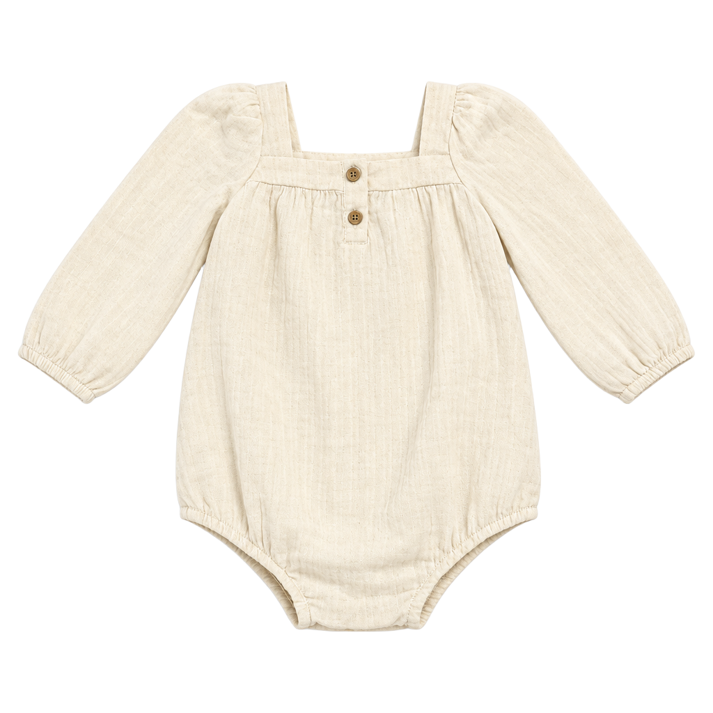 Cat & Jack Long Sleeve Bubble Romper Size 18M Off White 1
