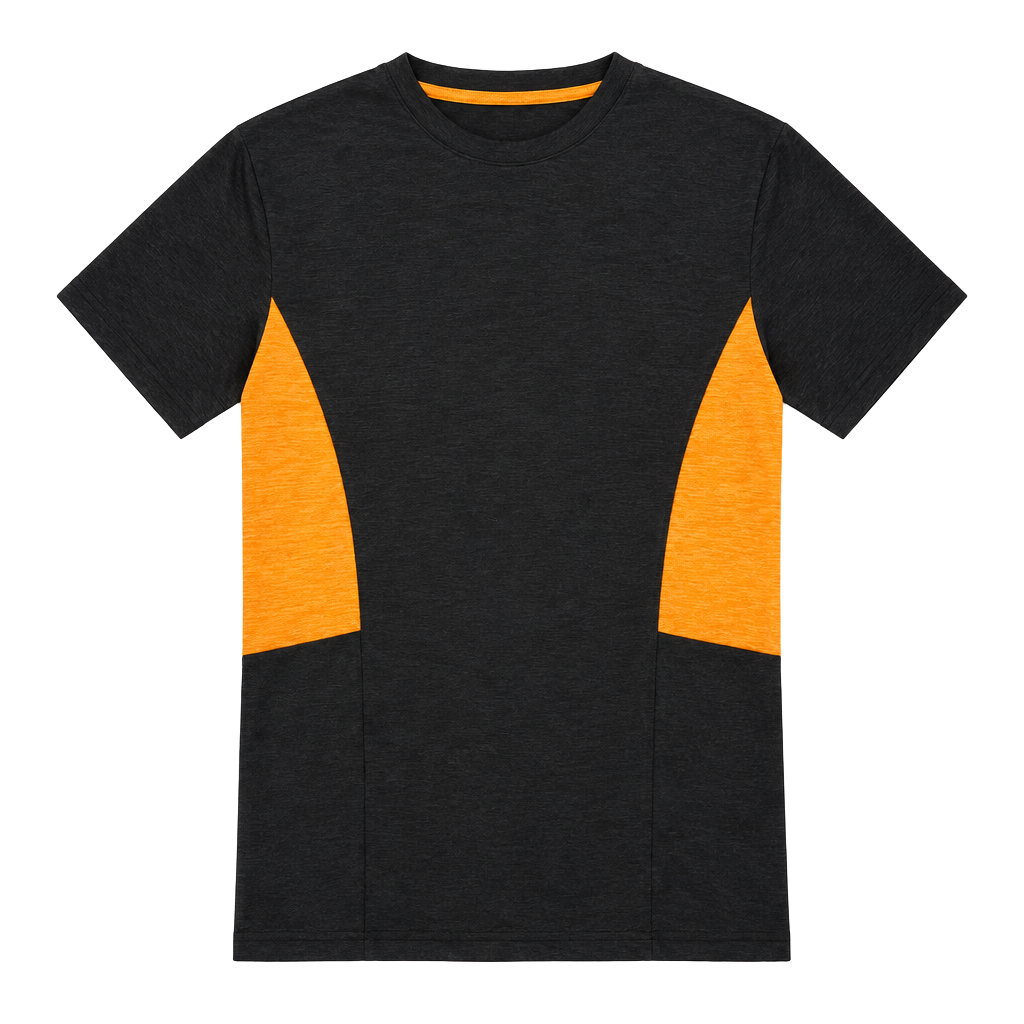 Real Essentials Athletic T-Shirt Size L Black Orange Activewear 1