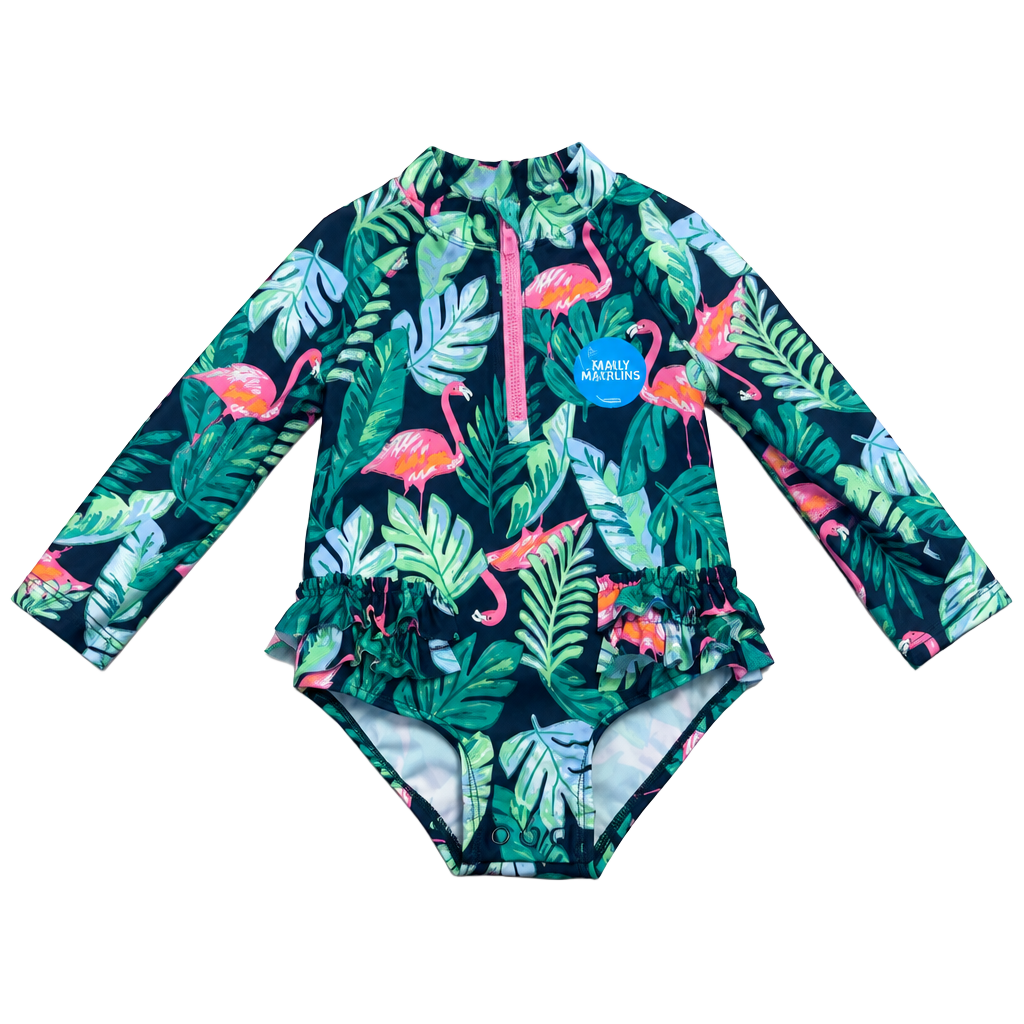 Carter's Flamingo Rashguard Swimsuit Size 12M 1