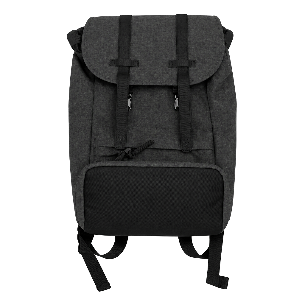 Triple Play Gray Flap Top Canvas Backpack 1