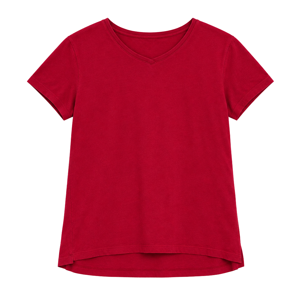 Croft & Barrow V-Neck T-Shirt Size XL Red 100% Cotton 1
