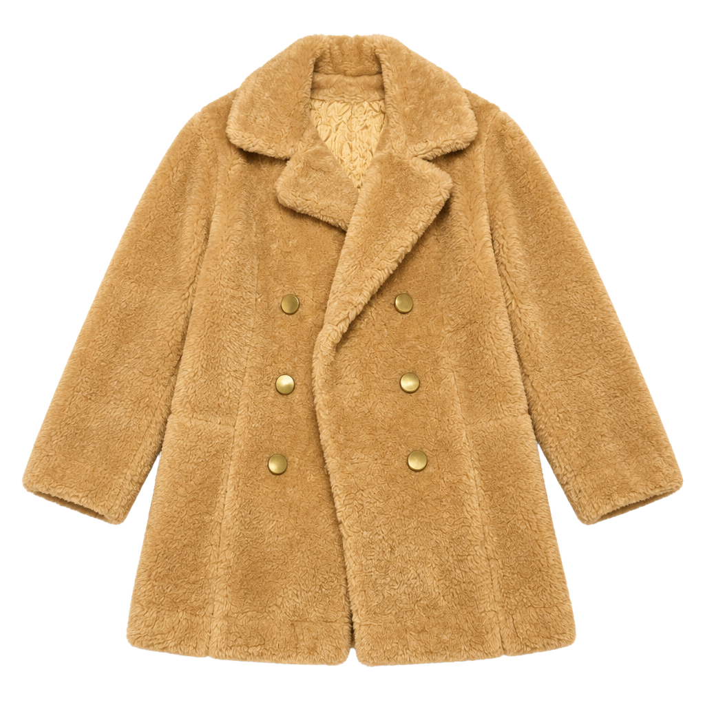 Faux Fur Double Breasted Coat 1