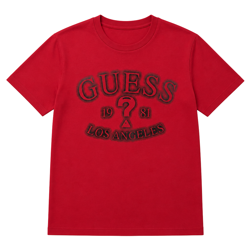 Guess 1981 Los Angeles Graphic T-Shirt Red Size Large 1