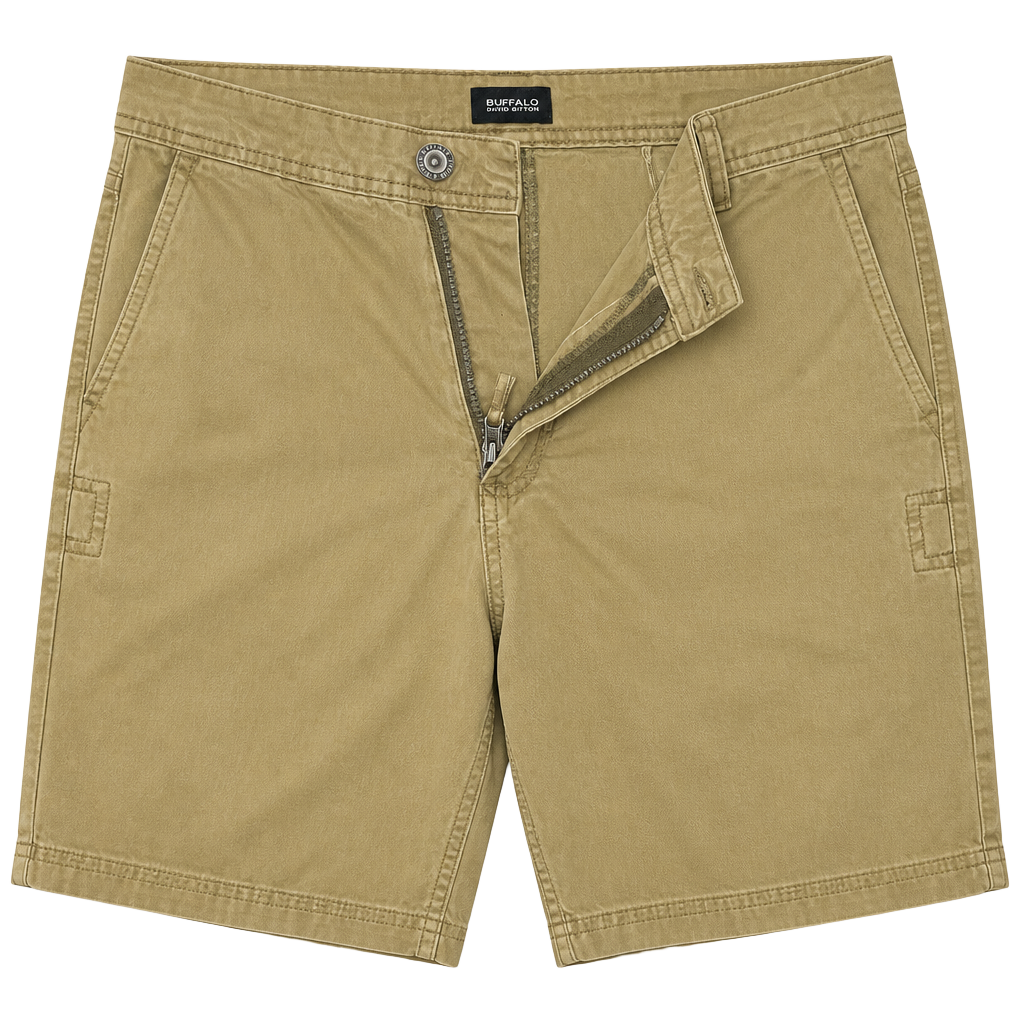 Buffalo David Bitton Men's Tan Khaki Cargo Shorts with Multi-Pockets size 36 1