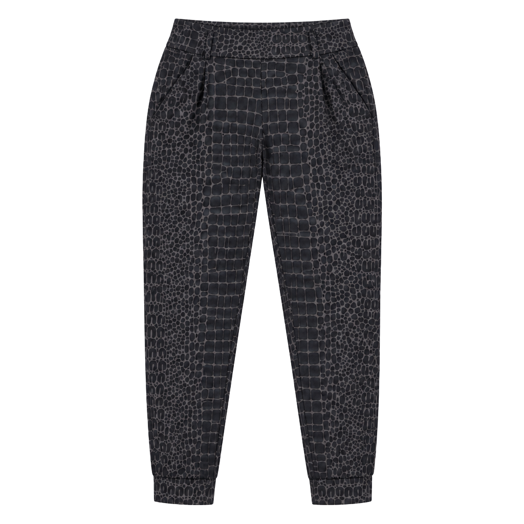 The Korff Kounsil Stretchy Jogger Pants Black Animal Print, Size S 1