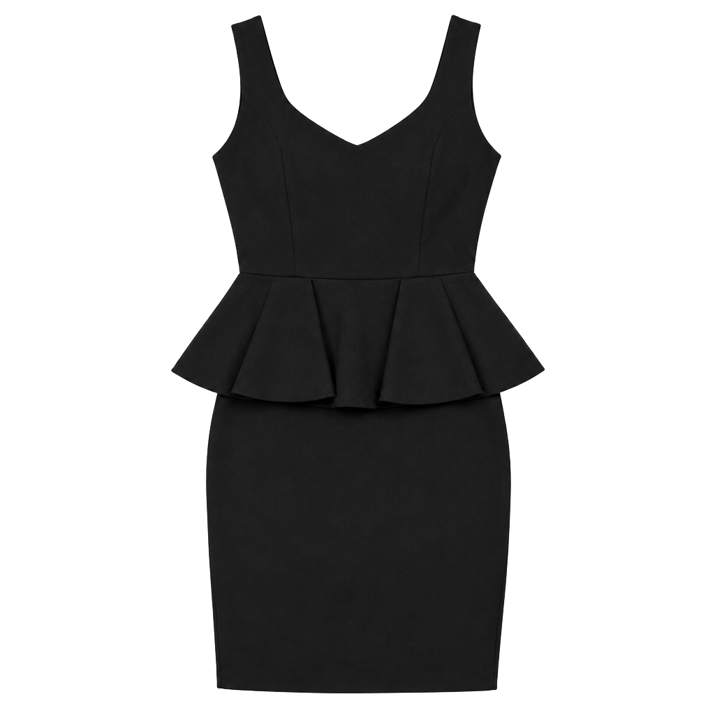 BB Dakota Peplum Mini Dress Black Scoop Neck Sleeveless, Size 6 1