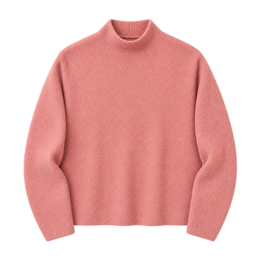 Express Pink Mock Neck Fuzzy Knit Sweater Size XS 1
