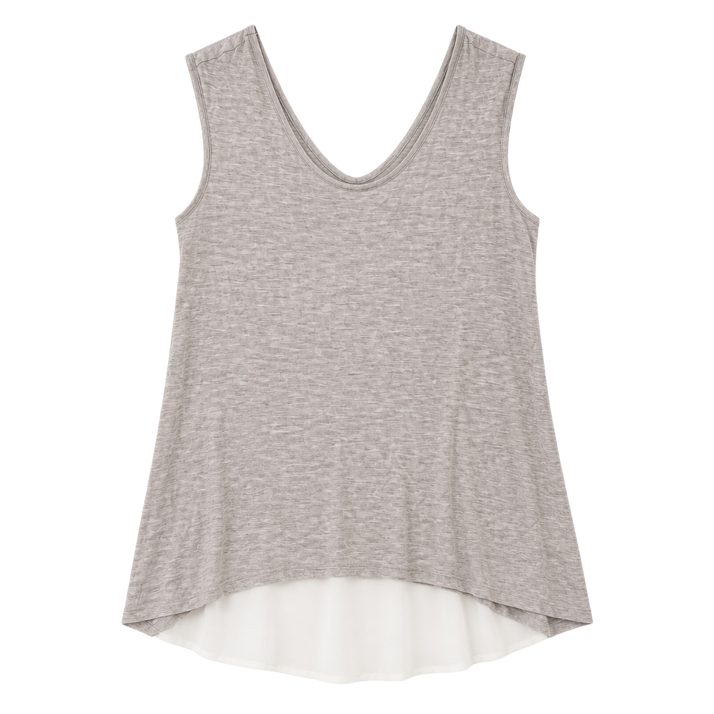 Maison Du Soir Women's Beige Petty Sleeveless Racerback Tank Top Size L 1