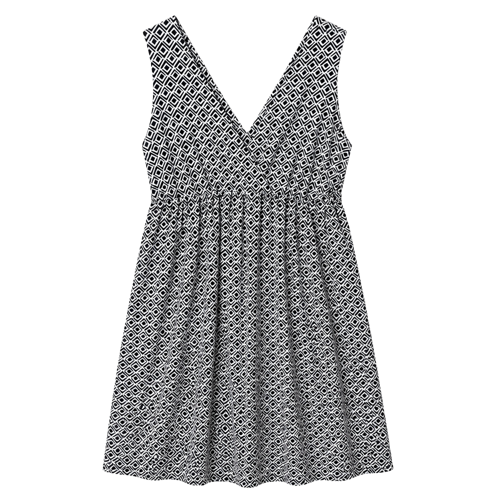 New York & Company Dress Size L Black White Geo Print Sleeveless Maxi 1