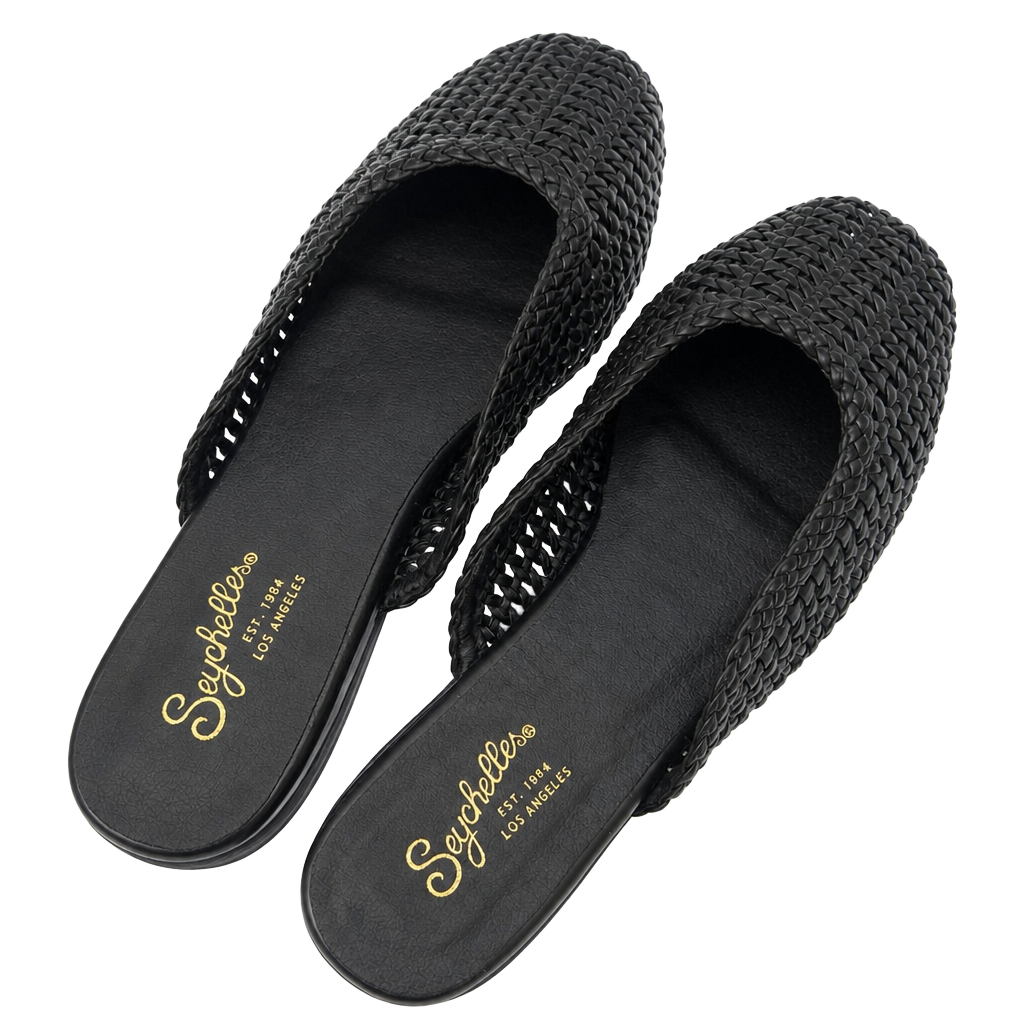 Seychelles Black Woven Mule Slide Sandals Size 9.5 1