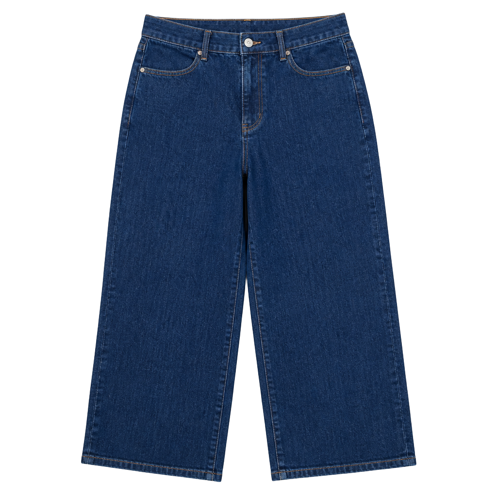 Judy Blue Wide Leg Jeans Size 14W Dark Wash Denim Cropped 1