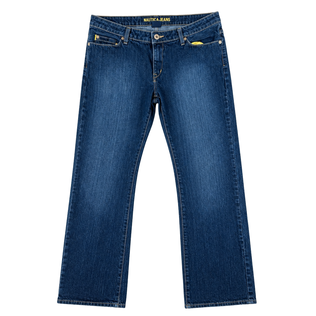 Nautica Jeans Size 12 Blue Denim Wash Flare Pants 1