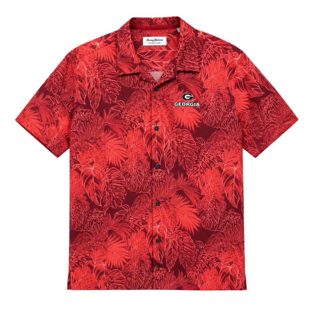 UGA Georgia Bulldogs Tommy Bahamas Hawaiian Shirt Men's 3XL Red 1