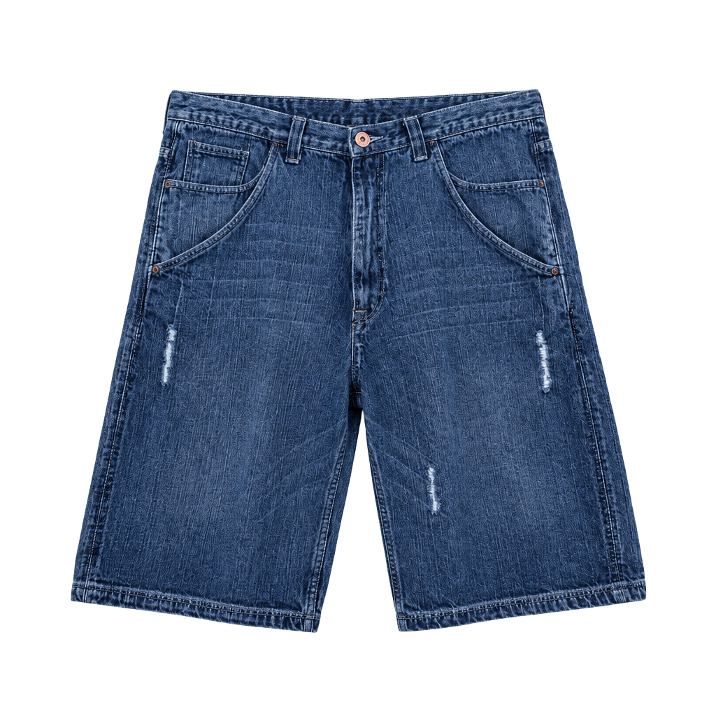 Jean Station Denim Shorts Size 38 Y2K Embroidered Pockets 1