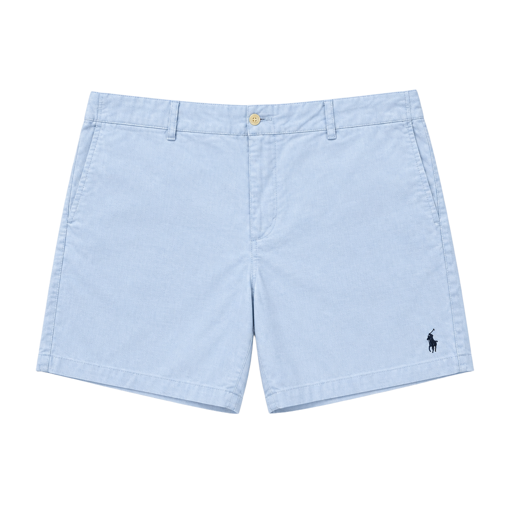 Ralph Lauren Chino Shorts Size 14 Light Blue Cotton Oxford Polo 1