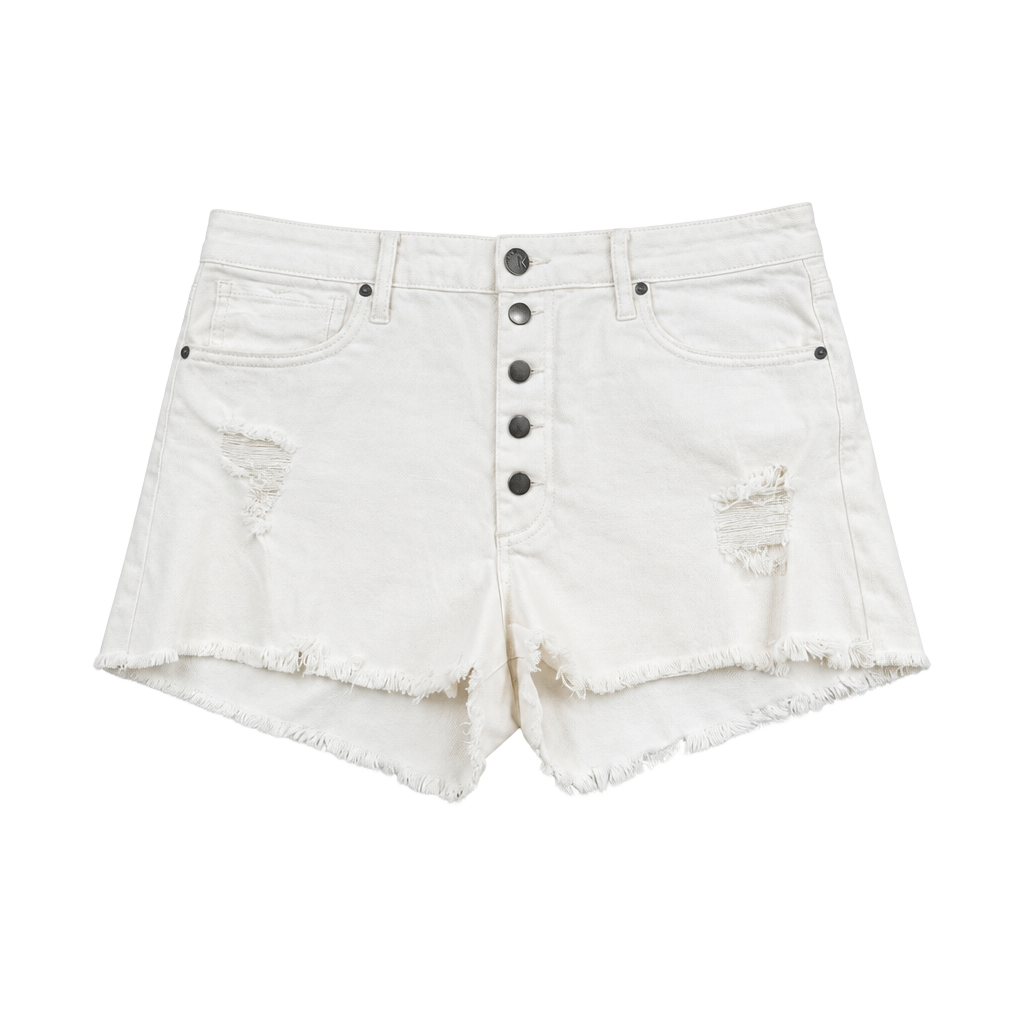 KUT from the Kloth Jane High Rise Short White Distressed Raw Hem Sz. 12 1