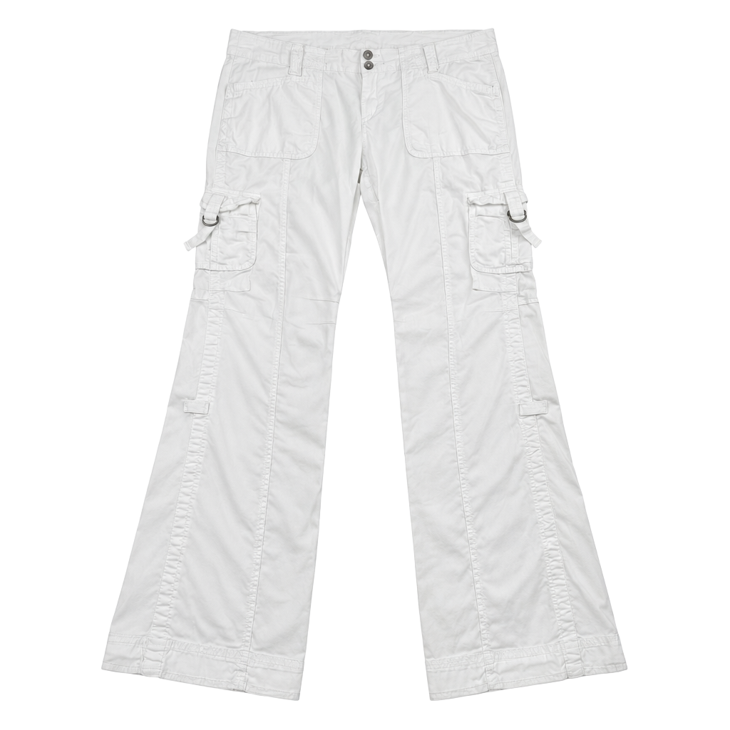 Abercrombie & Fitch Cargo Pants White Stretch Sz. 10 1