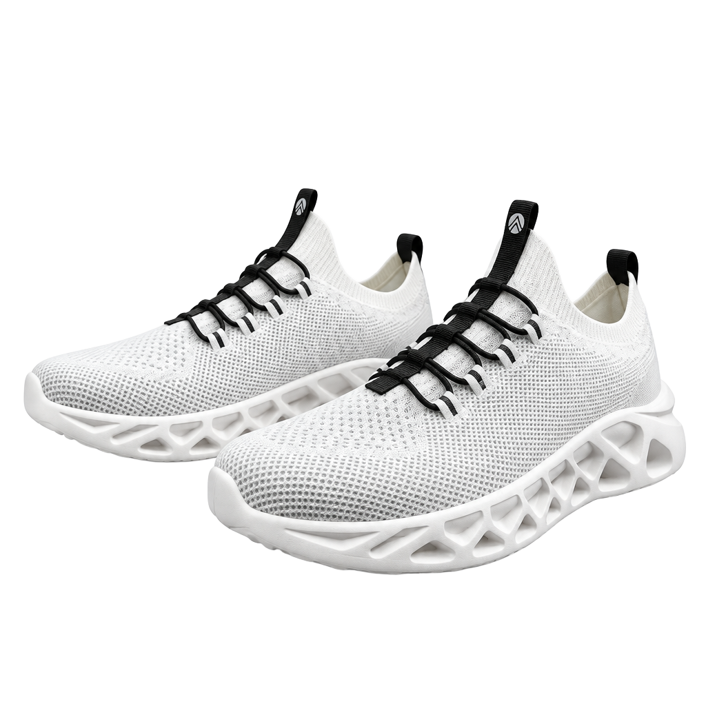 Trajectory Running Shoes White Knit Sneakers Sz. 7.5 NWT 1