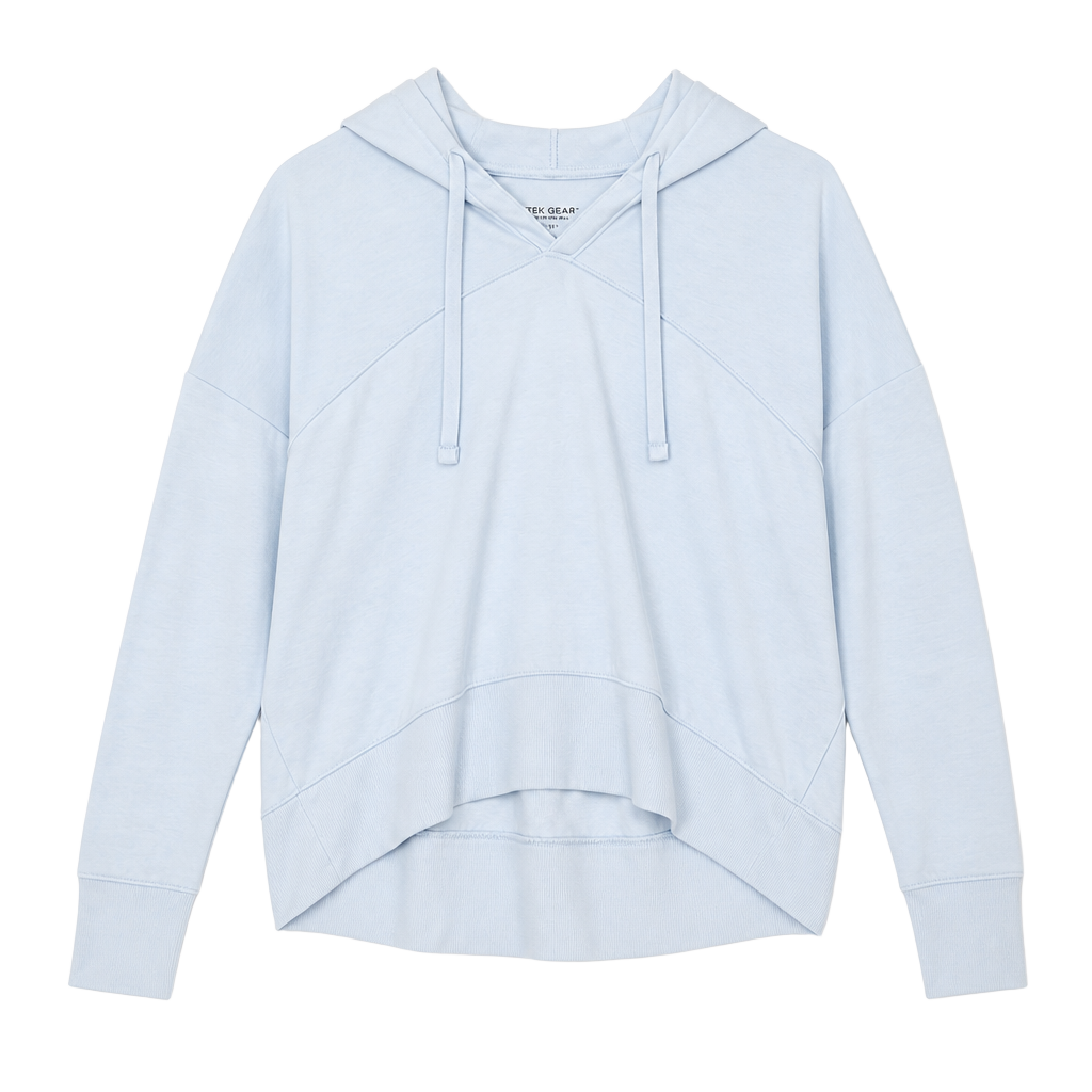 Tek Gear On-the-Go Gear Light Blue V-Neck Pullover Hoodie XXL 1