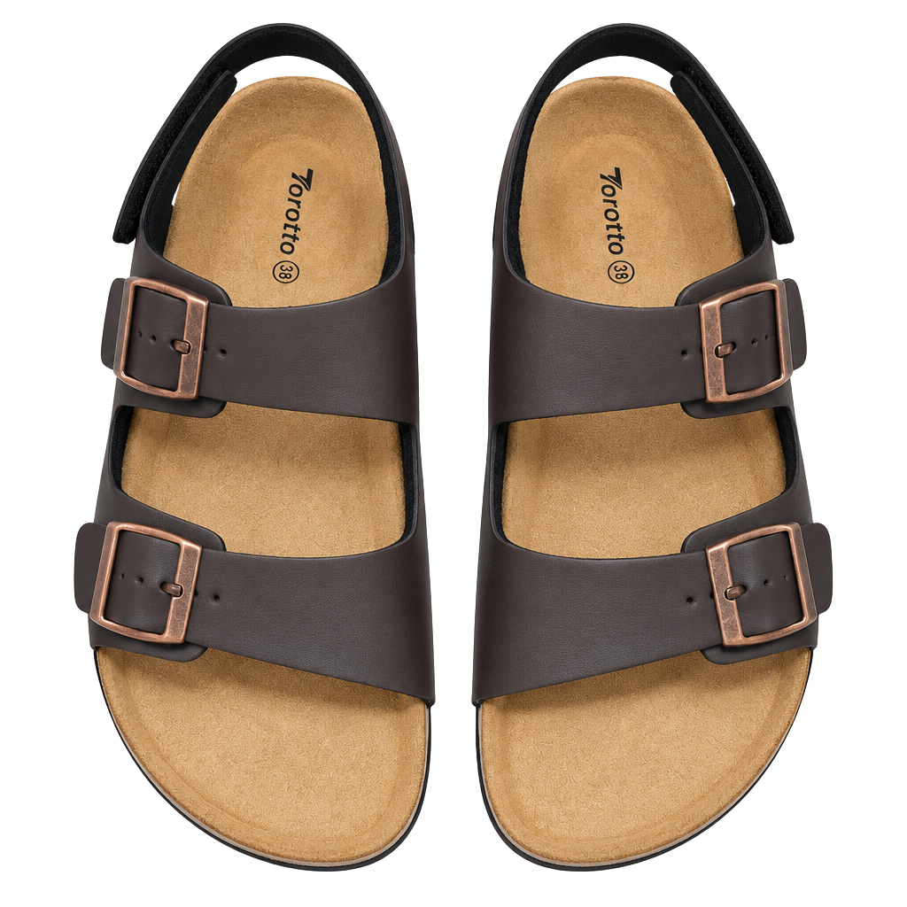Buy Torotto Kids Girls Boys Sandals with Cork Footbed Adjustable Strap Toddler Casual Slides Sandals Open Toes Flat, Coffee Brown, 3 Big Kid at , ₹3,428* 1