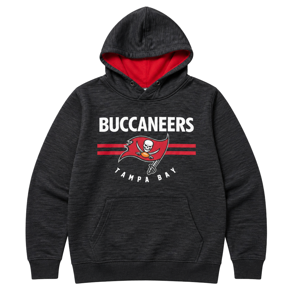 NFL Team Apparel Tampa Bay Buccaneers Hoodie Size XL Black Gray Pullover 1