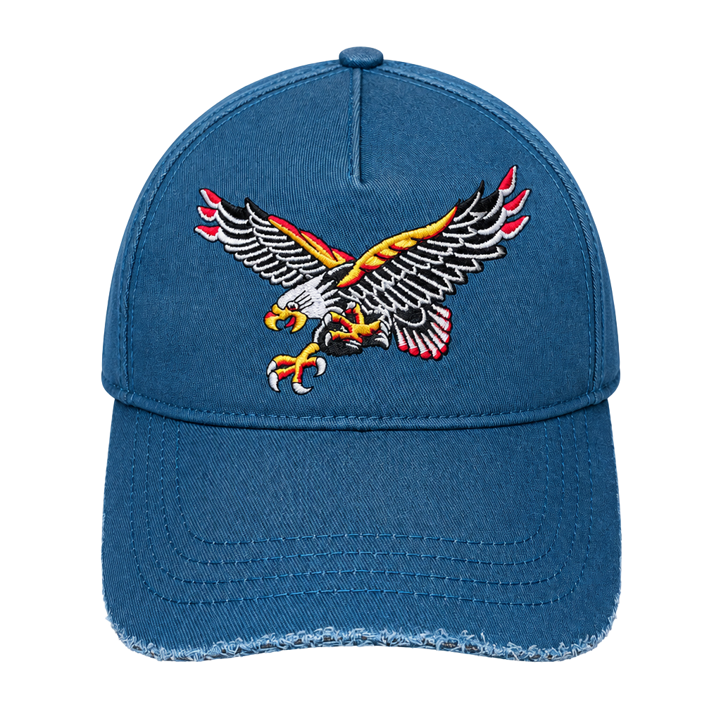 Indestructible Mfg Co Eagle Hat Blue Embroidered Cap 1