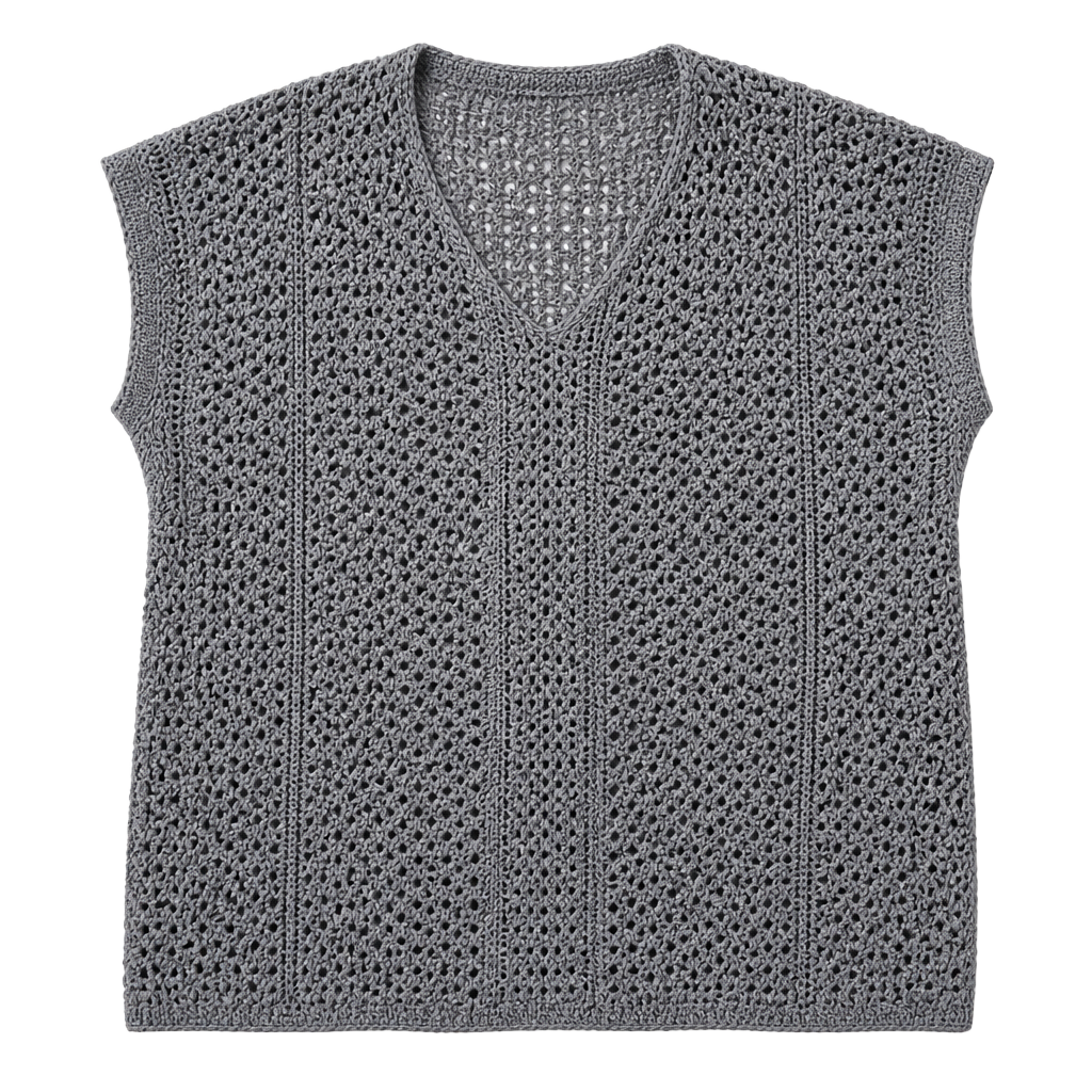 City Chic Plus Size Blue Crochet Knit Hooded Poncho Sweater Vest 1