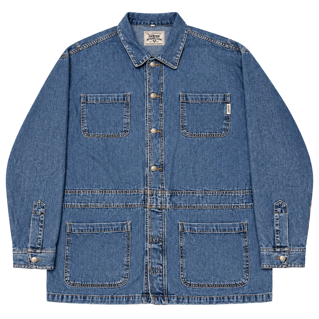 Guess Jeans USA Denim Chore Jacket Size XXL Blue Utility Coat 1