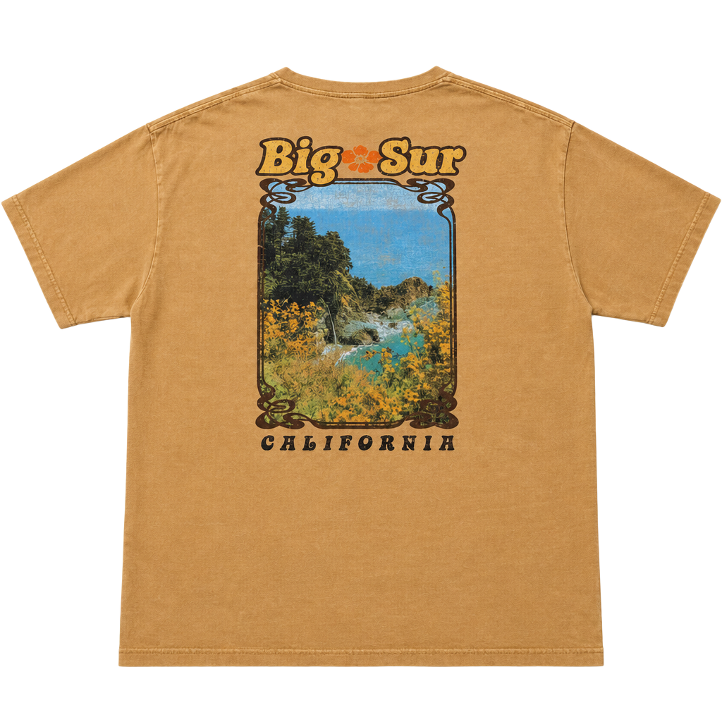 Pacsun Big Sur California T-Shirt XL Mustard Yellow Graphic Tee 1